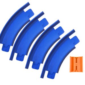 45 degree Curved Tracks compatible with HotWheels Racing Tracks - SET OF 4